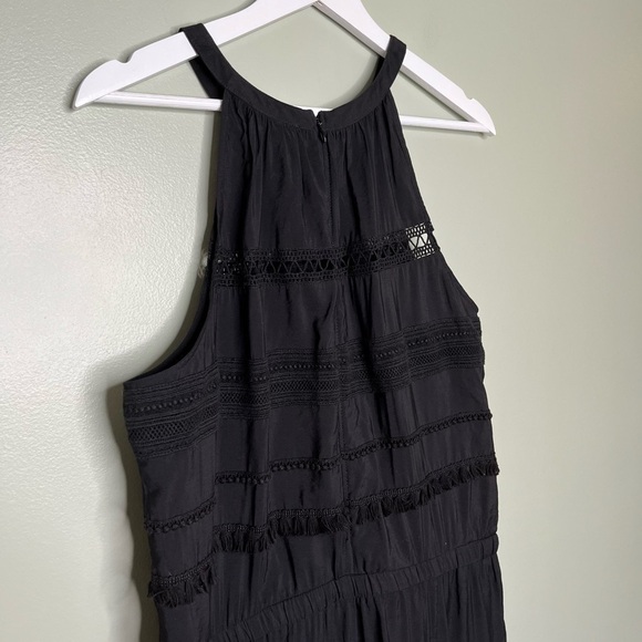 Ann Taylor Loft‎ Women’s Sleeveless Halter Neck Pocket Jumpsuit Black Size Large - Picture 4 of 7
